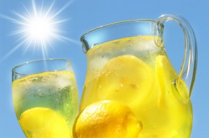 Iced cold lemonade
