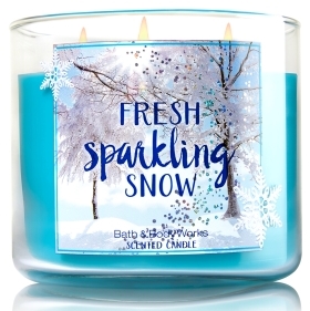 fresh sparkling snow candle