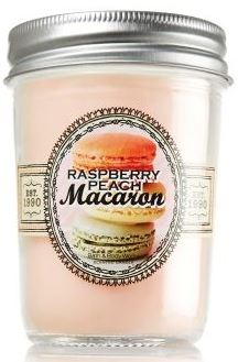 raspberry peach macaroon candle