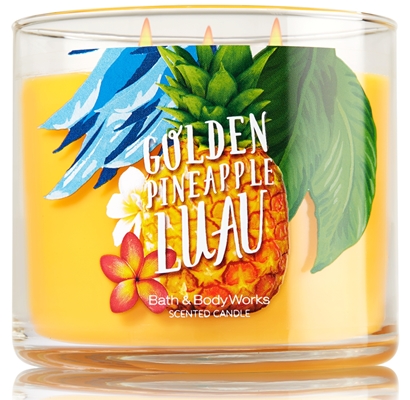 goden pineapple luau candle
