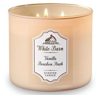 Vanilla Bourbon Peach Candle White Barn