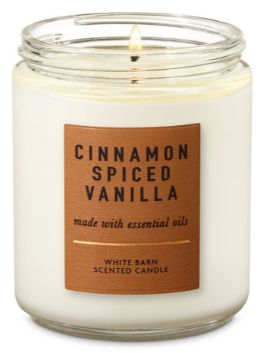 Cinnamon Spiced Vanilla Candle White Barn