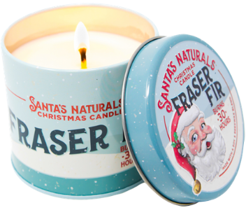 Christmas tree scented candle Fraser Fir Santa's Naturals