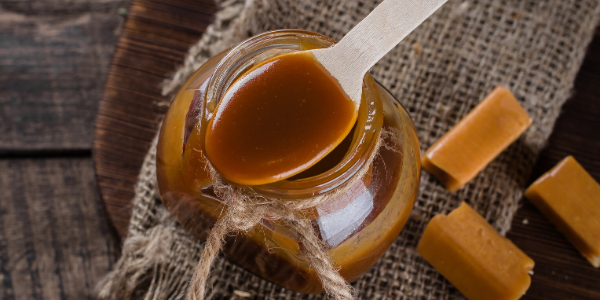 Caramel Sauce on Spoon