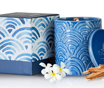 blue ceramic candle KIEKAN from Aubert & Amandine