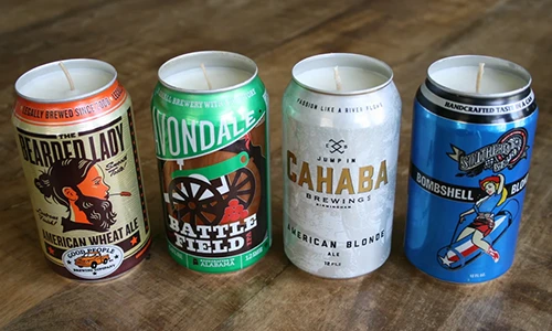 Wax & Tin Beer Can Candles