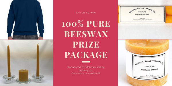 beeswax candle giveaway January 2020