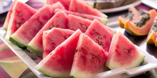 watermelon slices on plate
