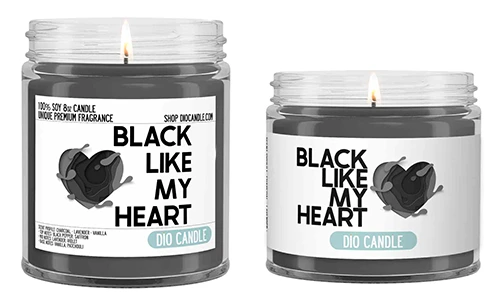 DIO Candle Company Black Like My Heart Candle