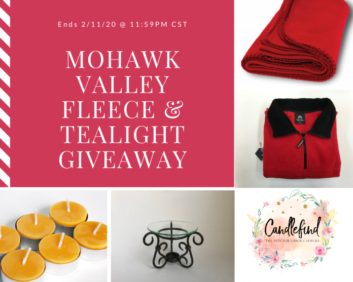 mohawk valley fleece blanket, fleece jacket, and tealight candle giveaway