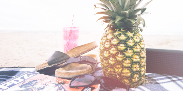 Tropical fruits on beach