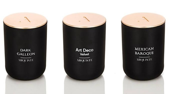 Arquiste Candles black candles gold lid