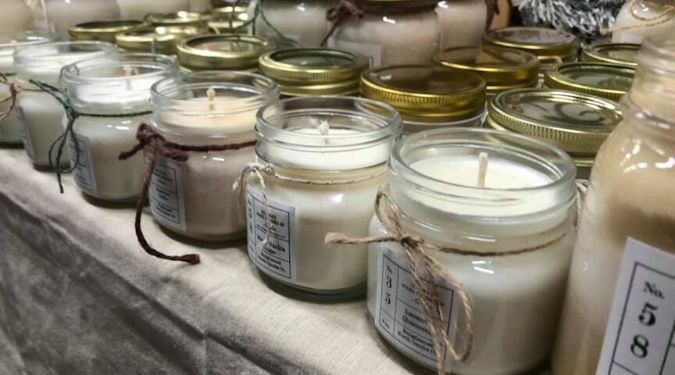 Enlightened Candle mason jar soy candles white wax