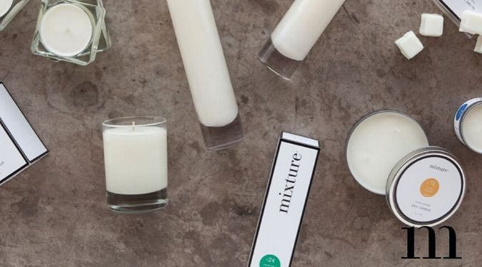 Mixture array of candles white wax