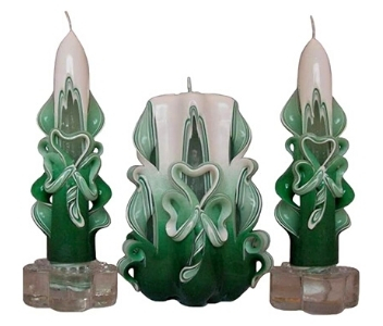 St. Patrick's Day Shamrock Candle Set