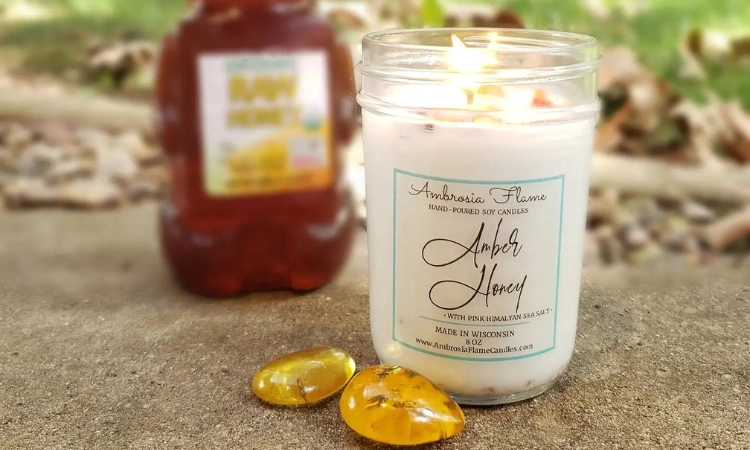 Ambrosia Flame Amber Honey Candle