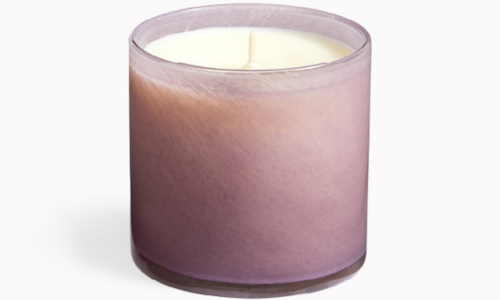 LAFCO Midnight Cactus luxury candle in lavender glass vessel