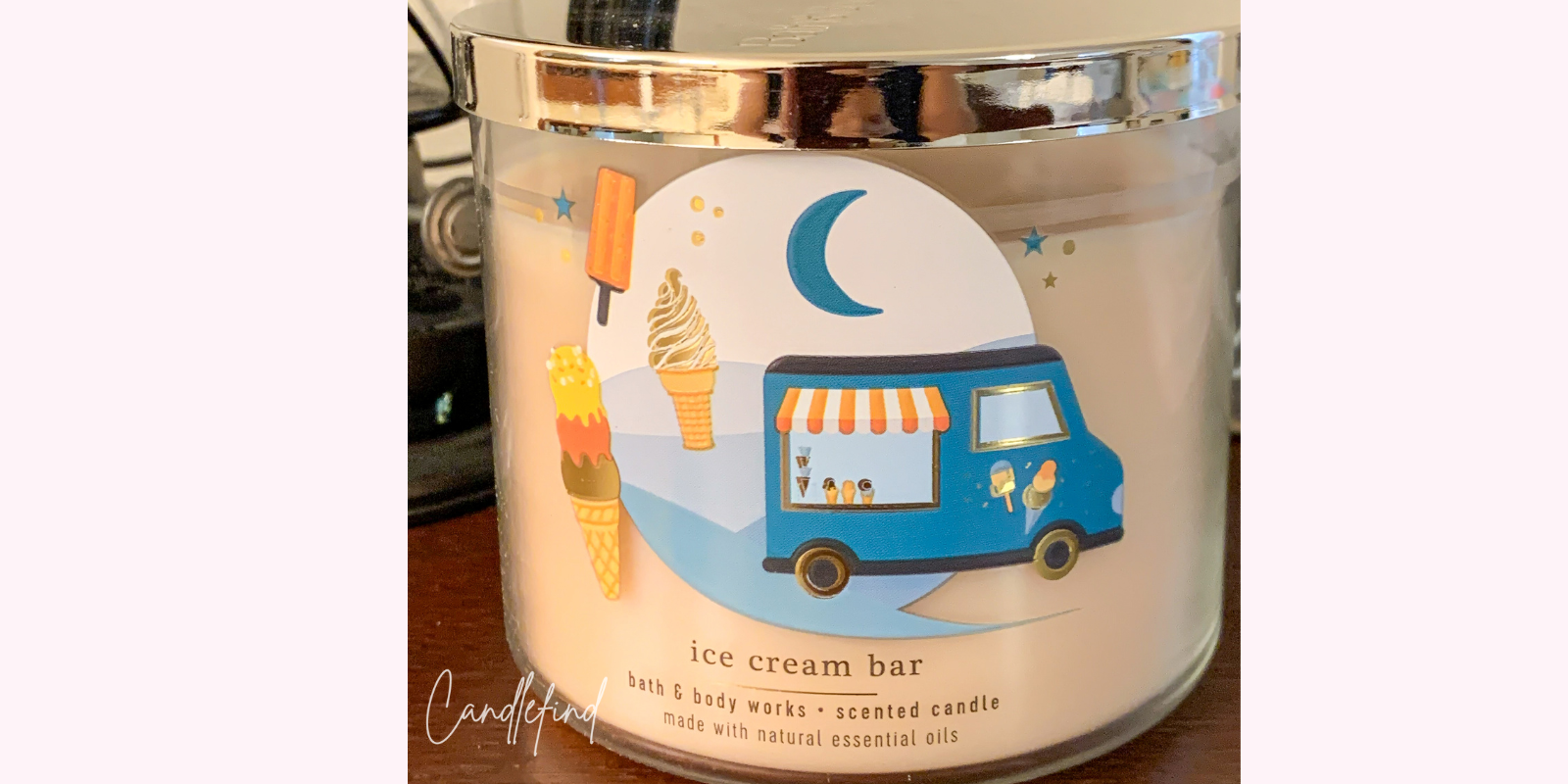 Bath & Body Works Ice Cream Bar three-wick candle featuring an ice cream truck label design