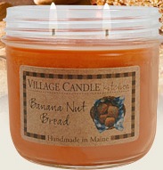 Banana Nut Bread scented candle review, Village Kitchen Collection scented candle review, Candlefind.com, the site for candle lovers