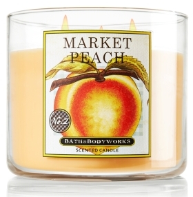 Market Peach scented candle from Bath & Body Works review